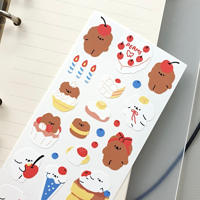 Birthday bear sticker sheet