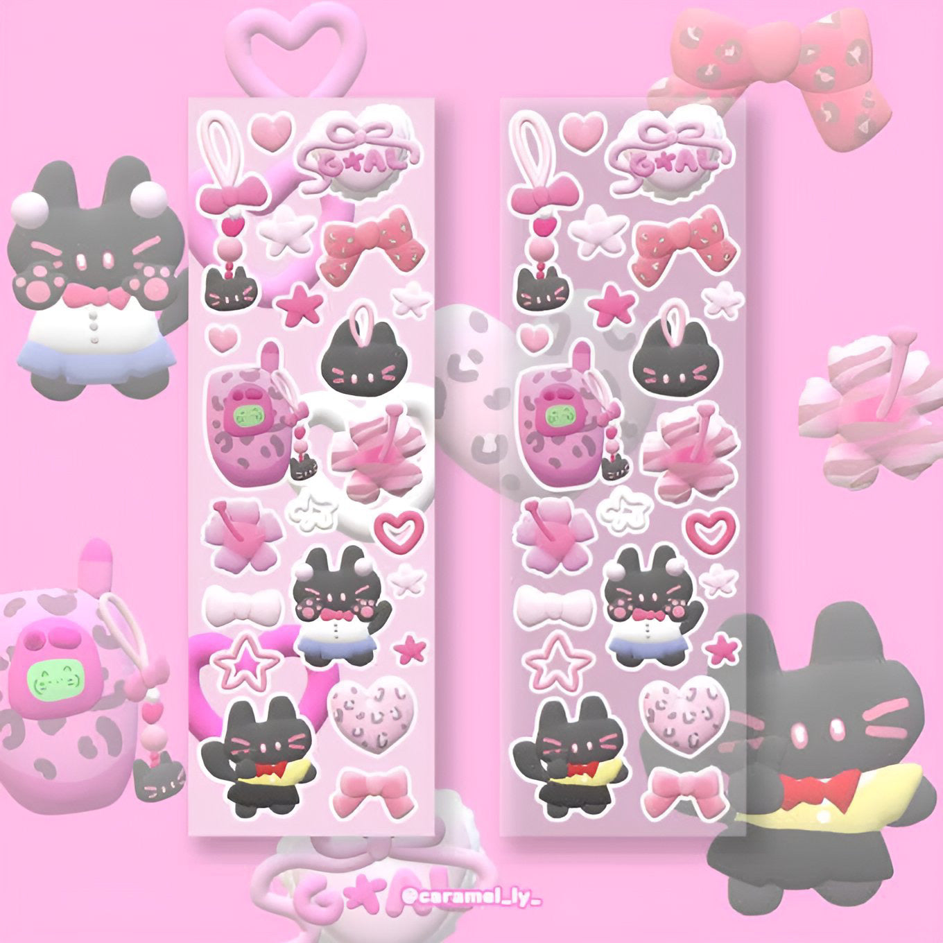 Cat phone sticker sheet