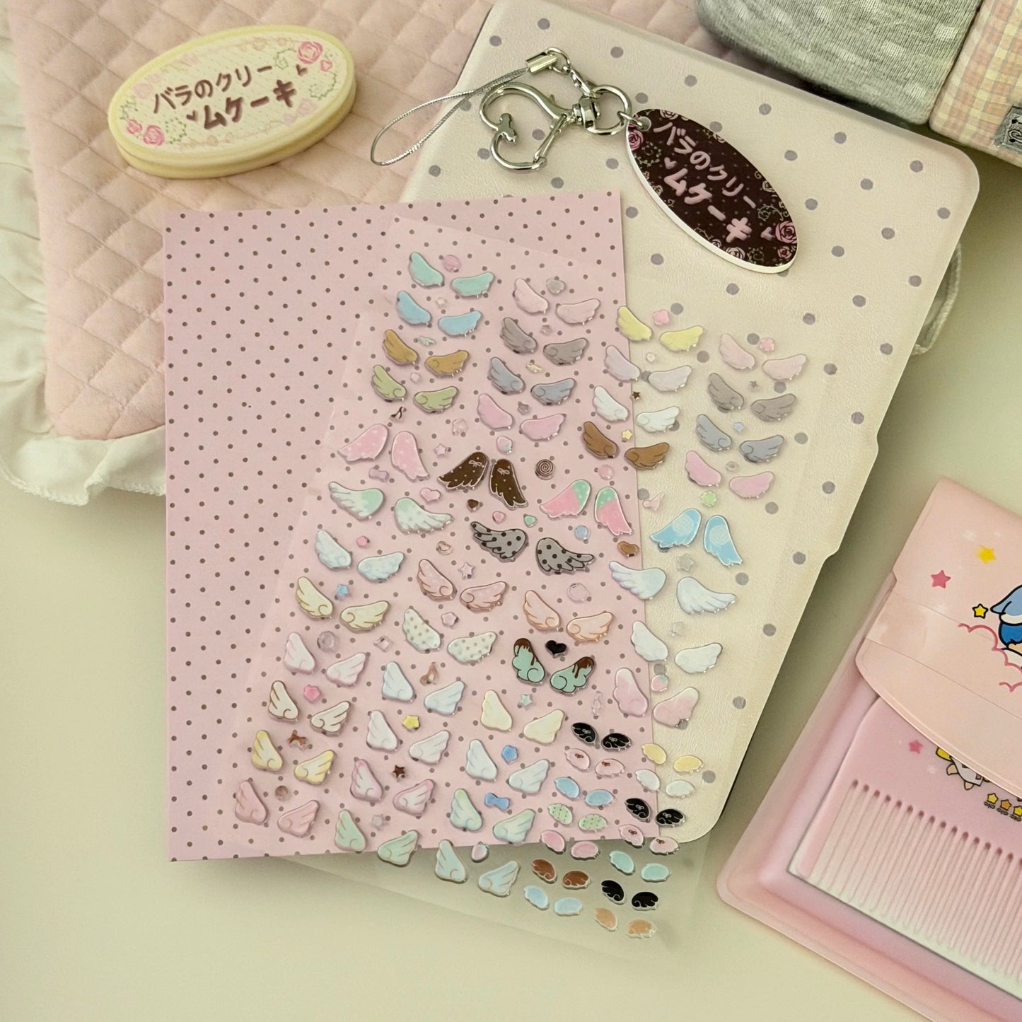 Small resin wings sticker sheet