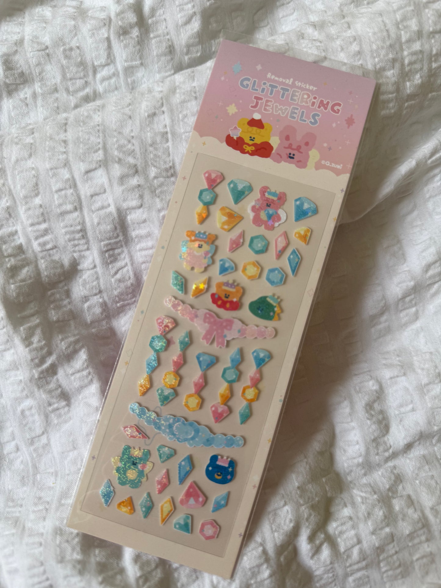 Glittering jewels sticker sheet