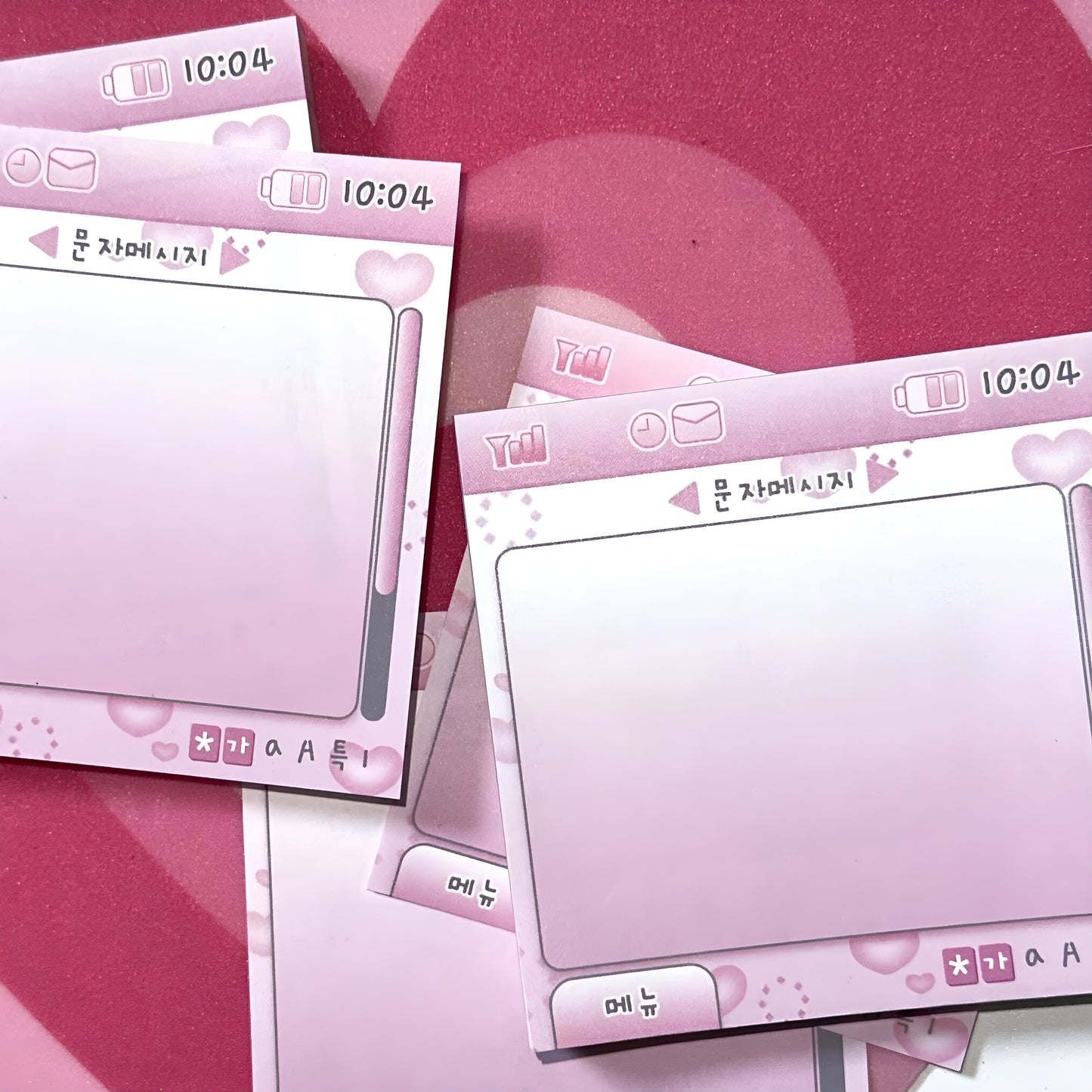 Pink screen memo pad
