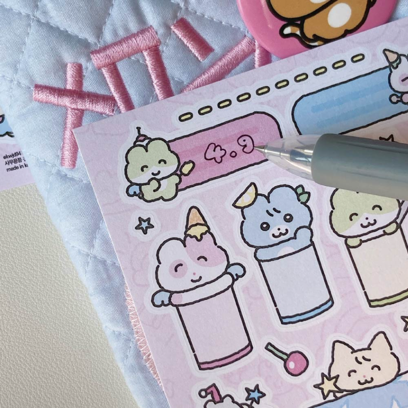 Pastel paper sticker sheet