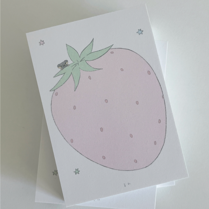 Strawberry dog memo pad