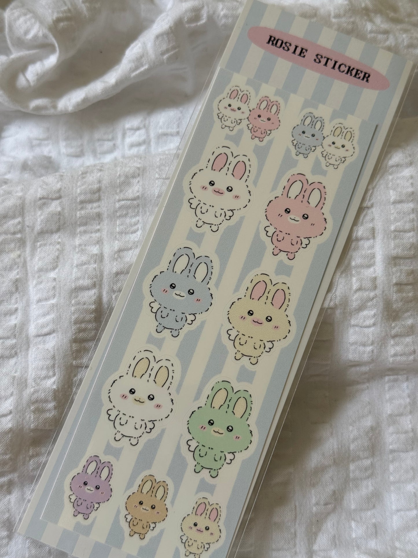 Pastel bunnys sticker sheet