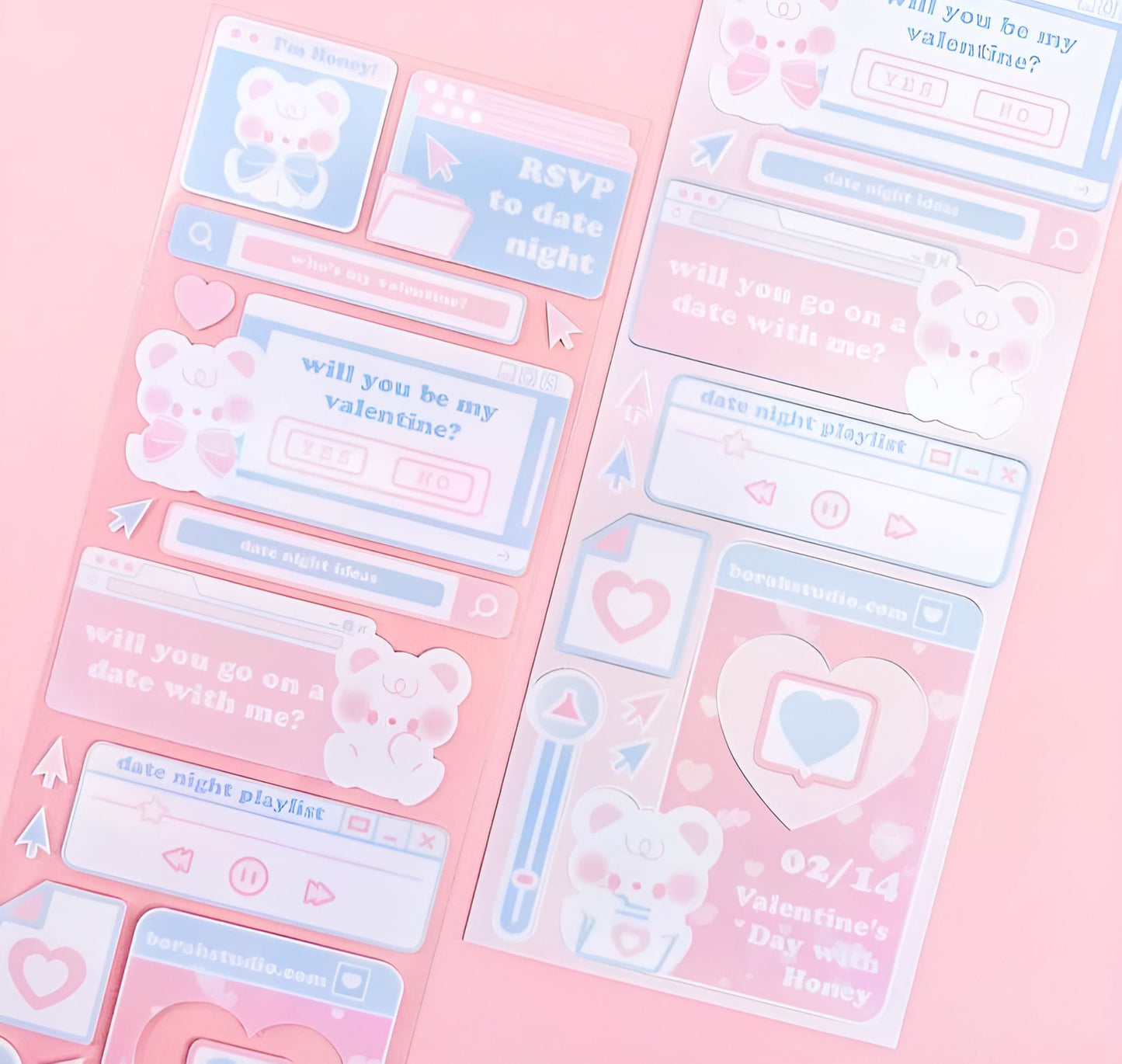 Valentines message sticker sheet