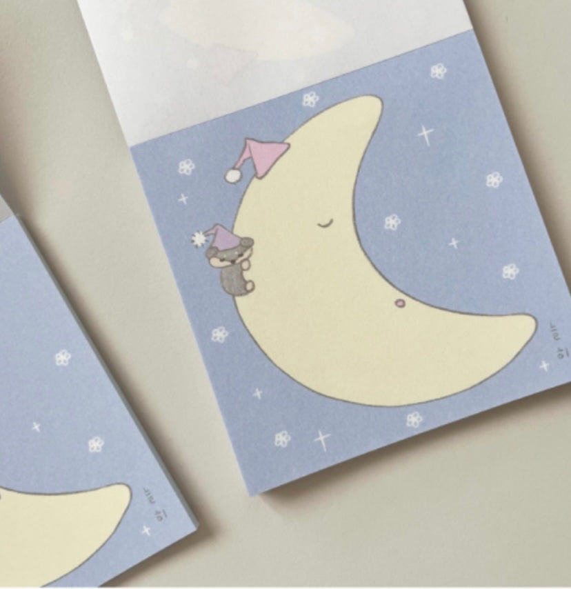 Sleepy moon memo pad