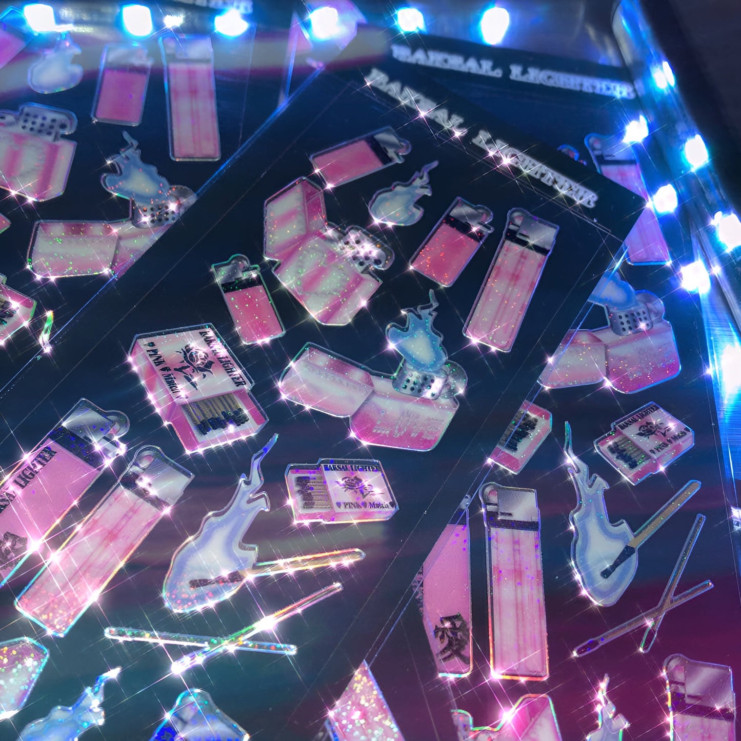 Pink lighter sticker sheet