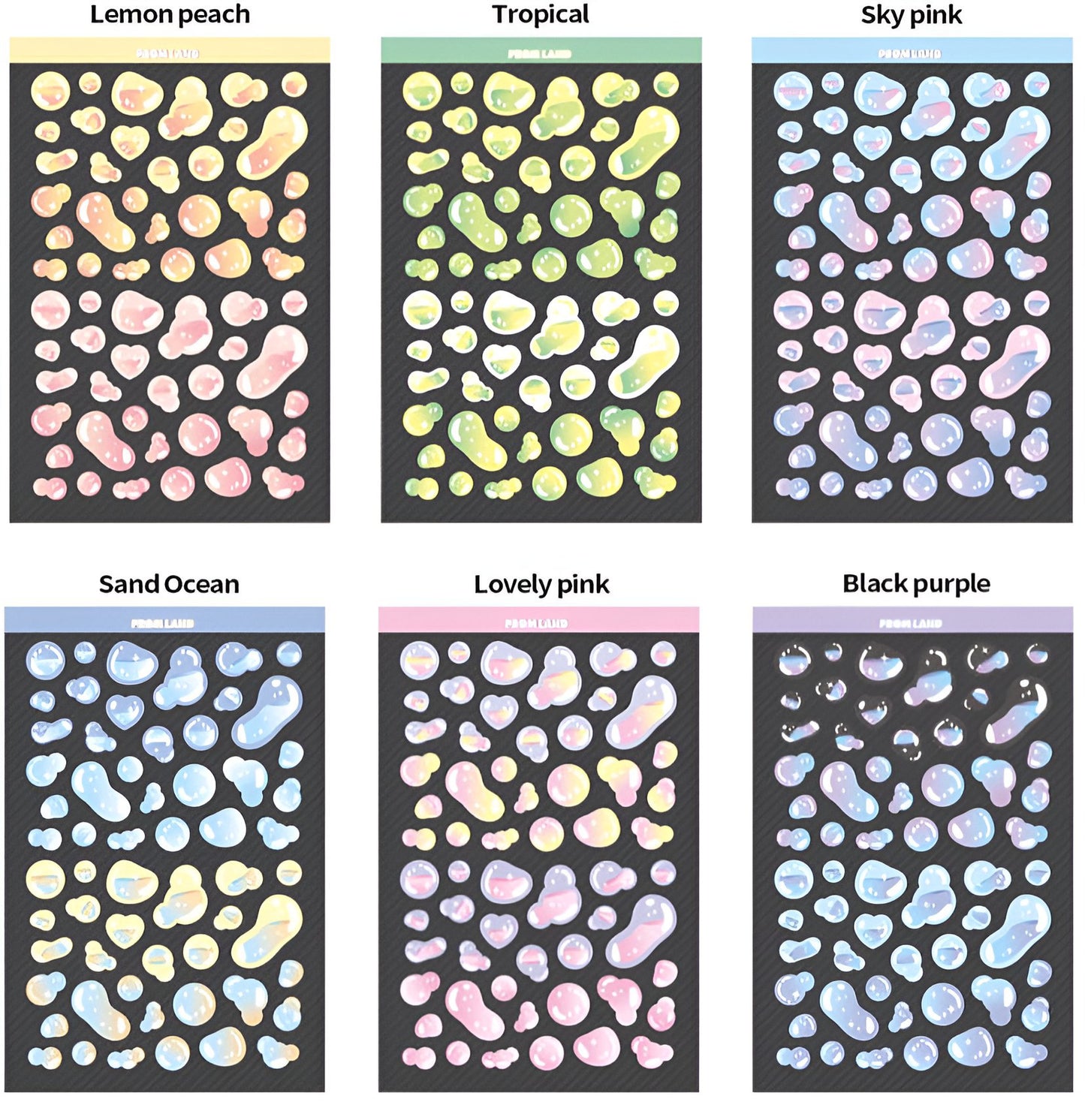 Holographic bubbles sticker sheet