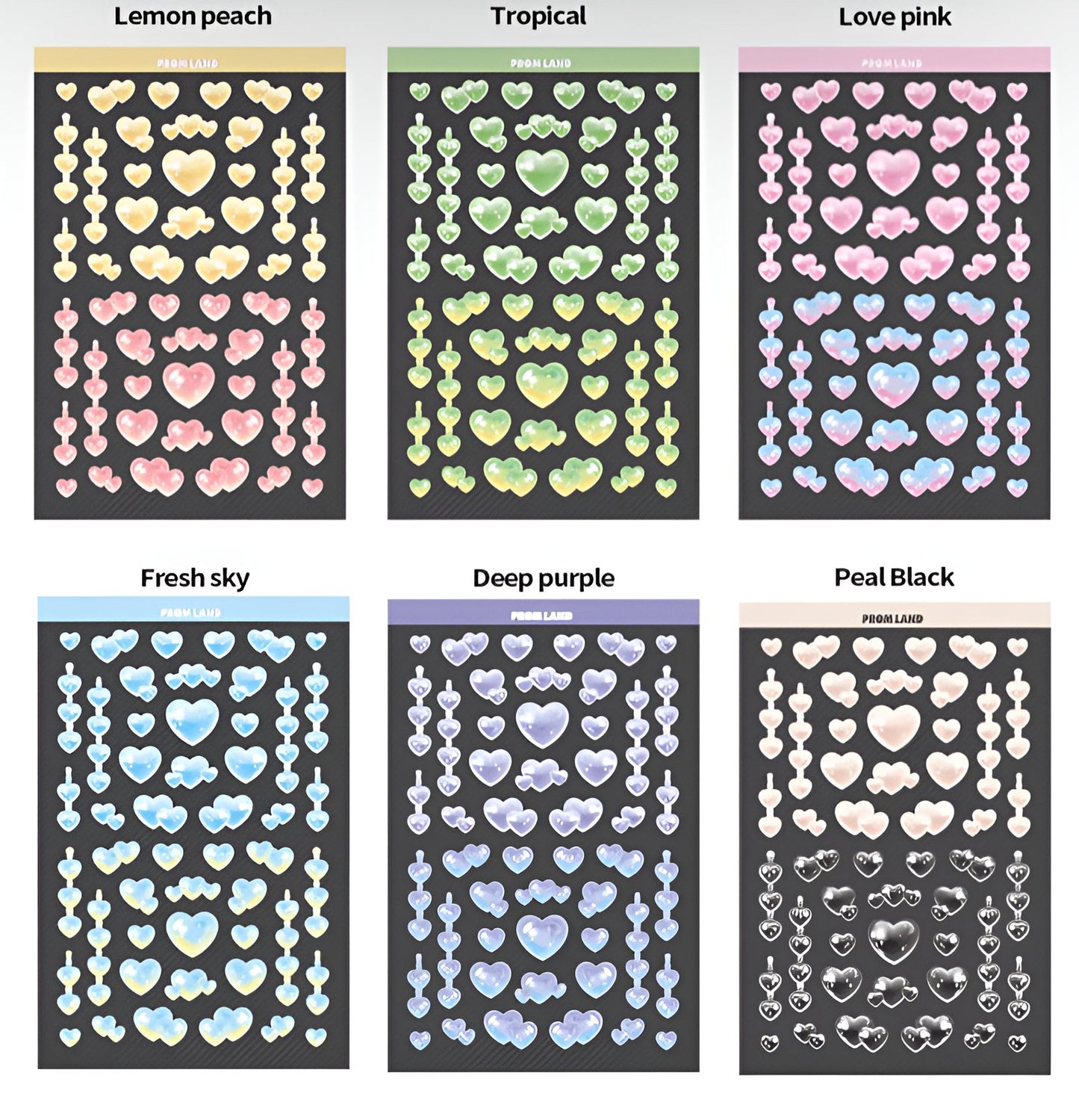 Gloss hearts sticker sheets
