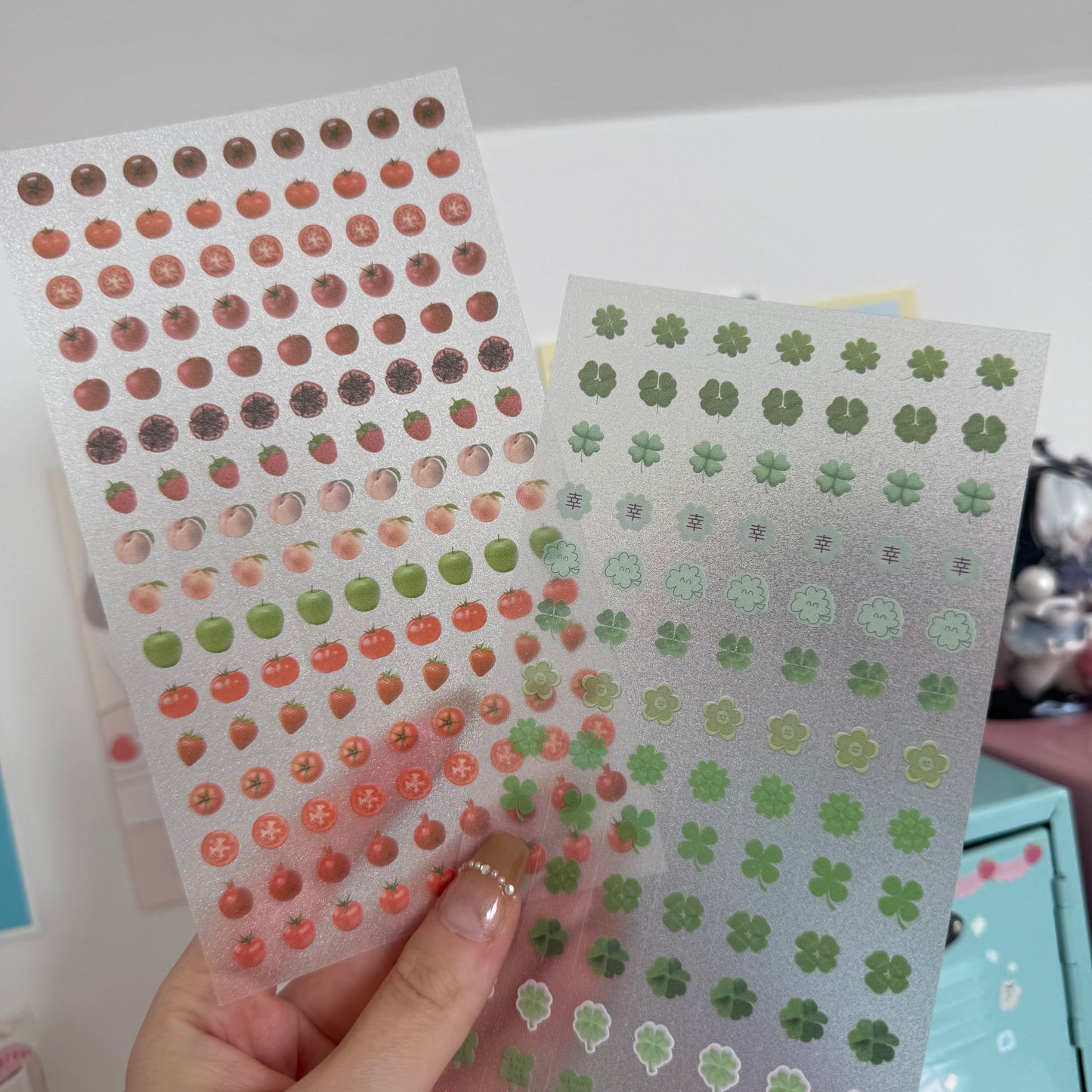 Tomato and clover deco sticker sheets