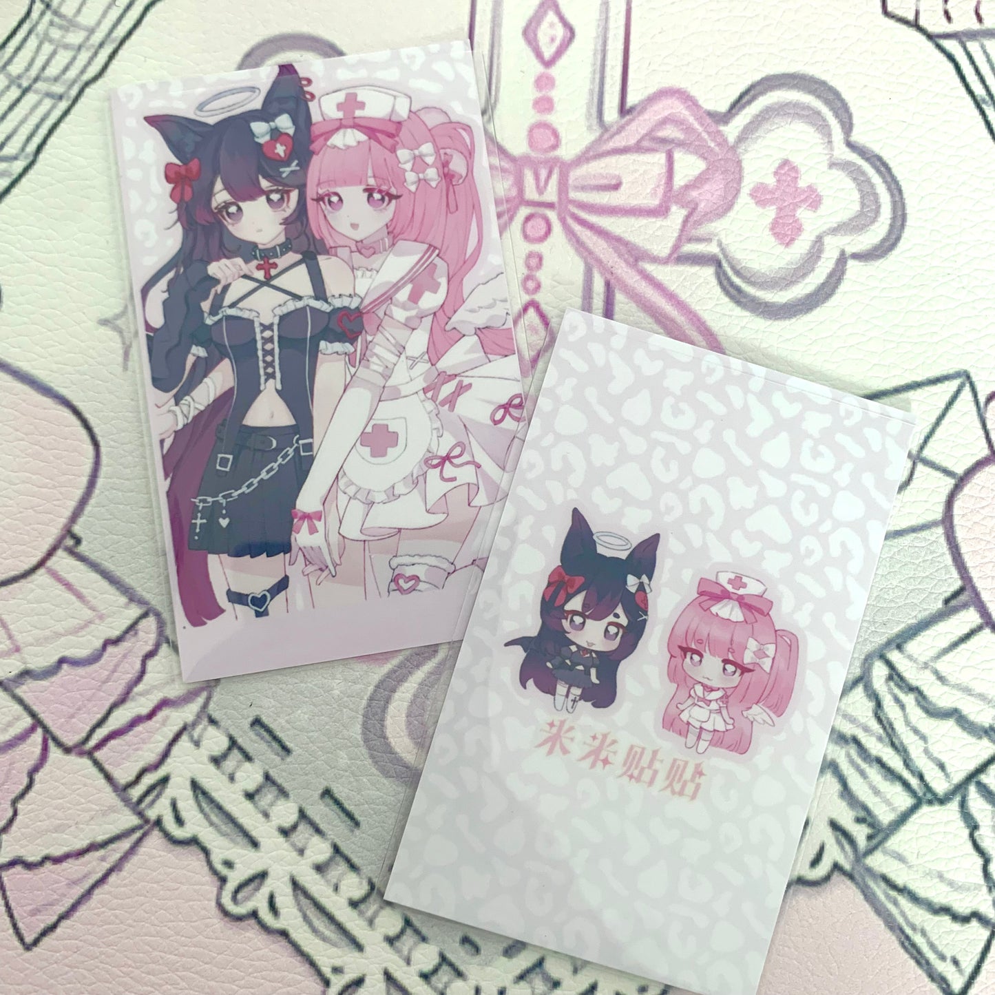 Devil angel photo card
