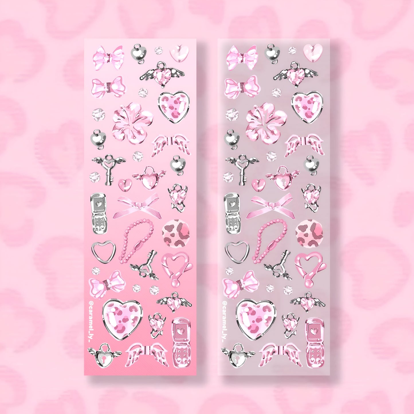 Cow print keychain sticker sheet