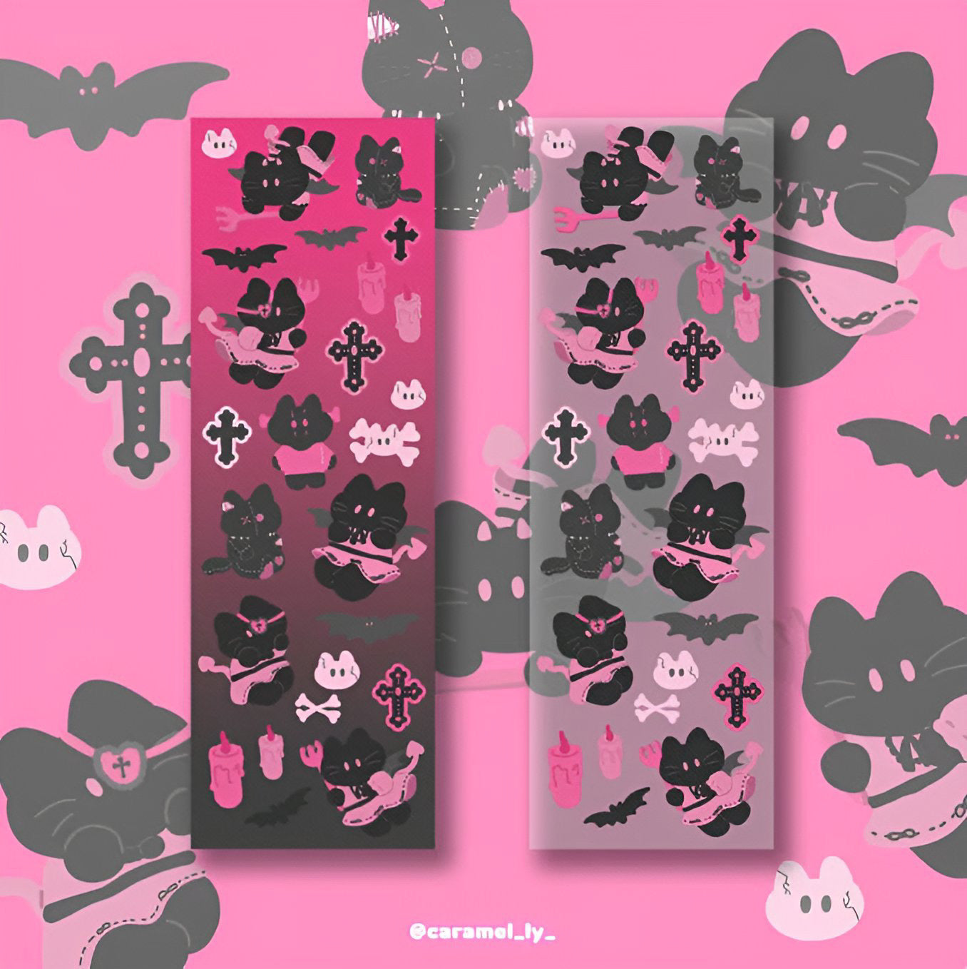 Gothic cats sticker sheet