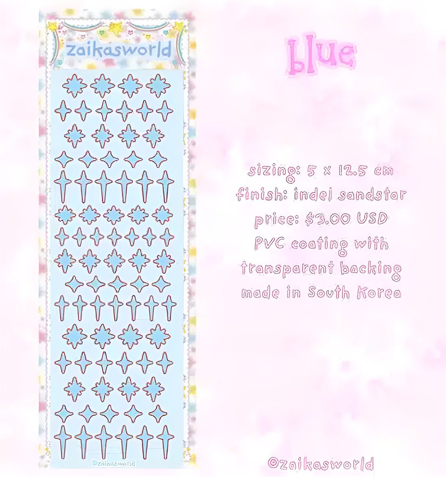 Starstellar blue sticker sheet