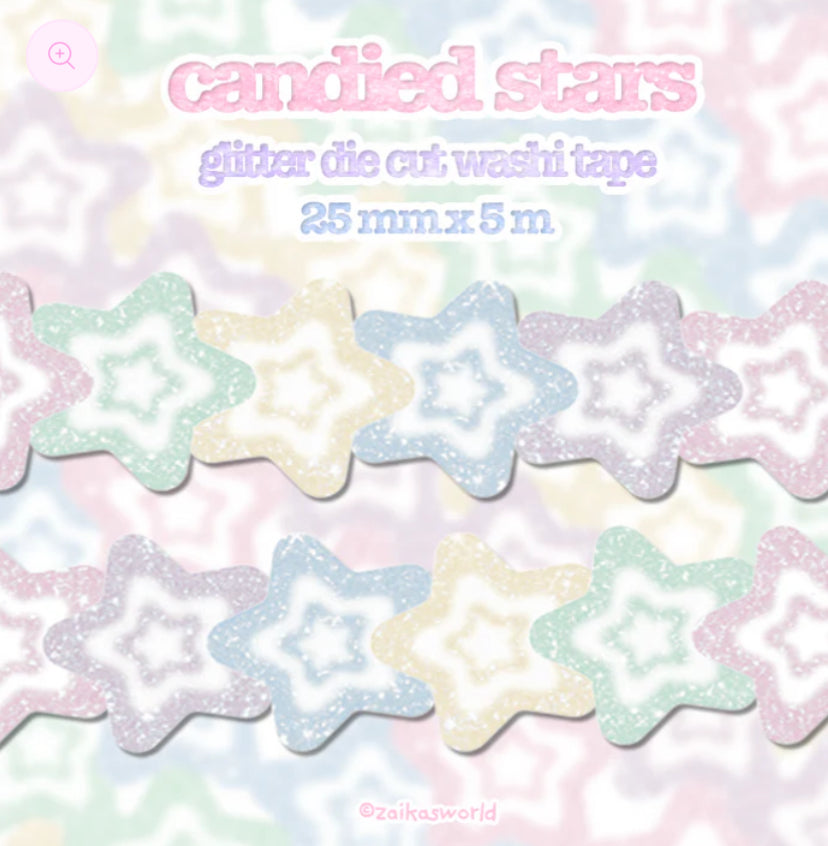 Candied star glitter washi tape