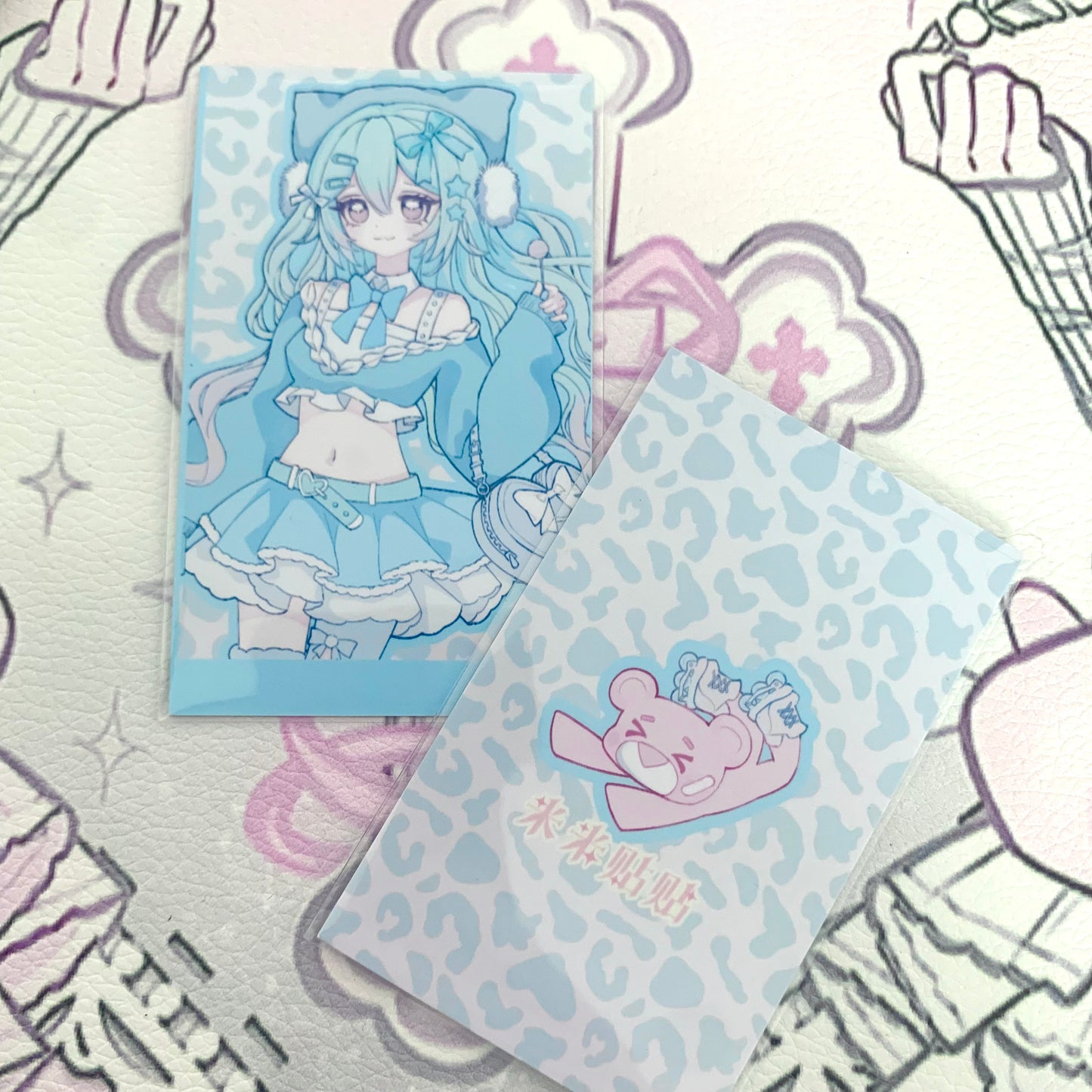 Roller skate girl photo card