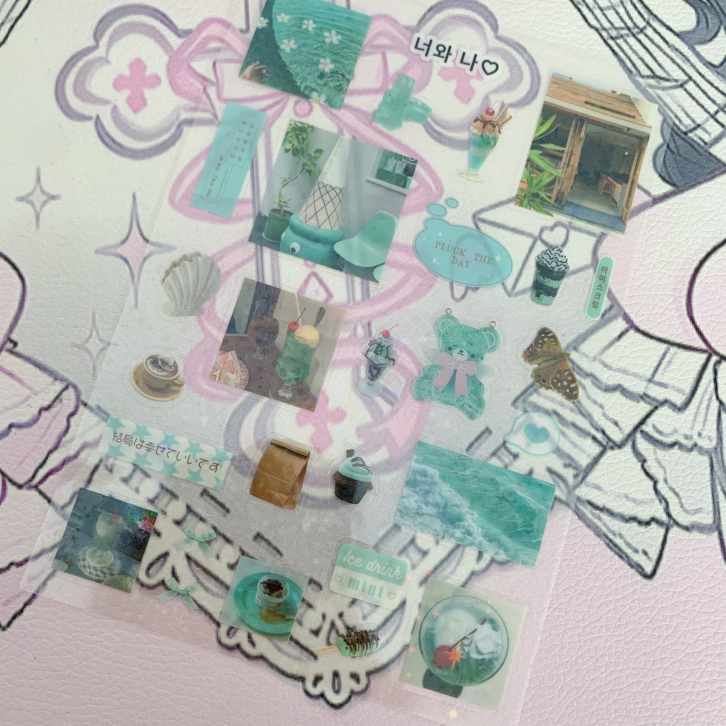 Mint deco sticker sheet