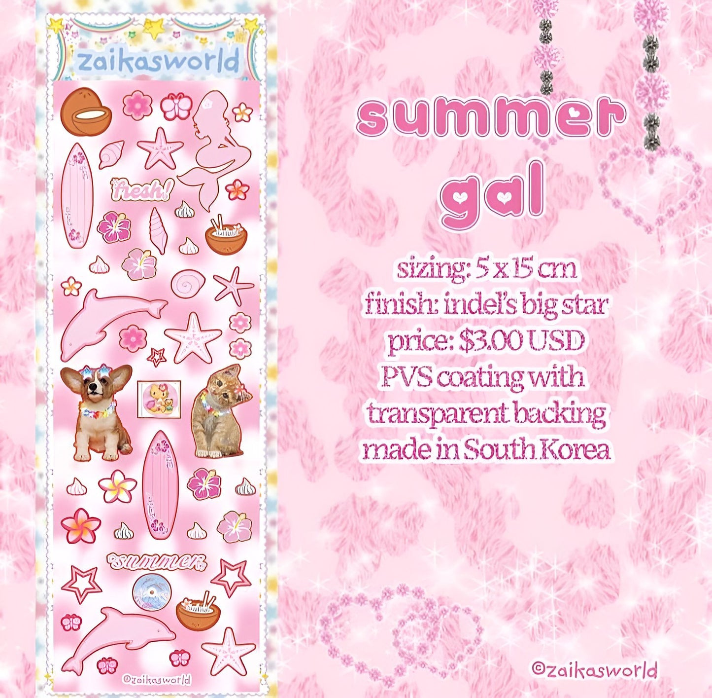Summer gal sticker sheet