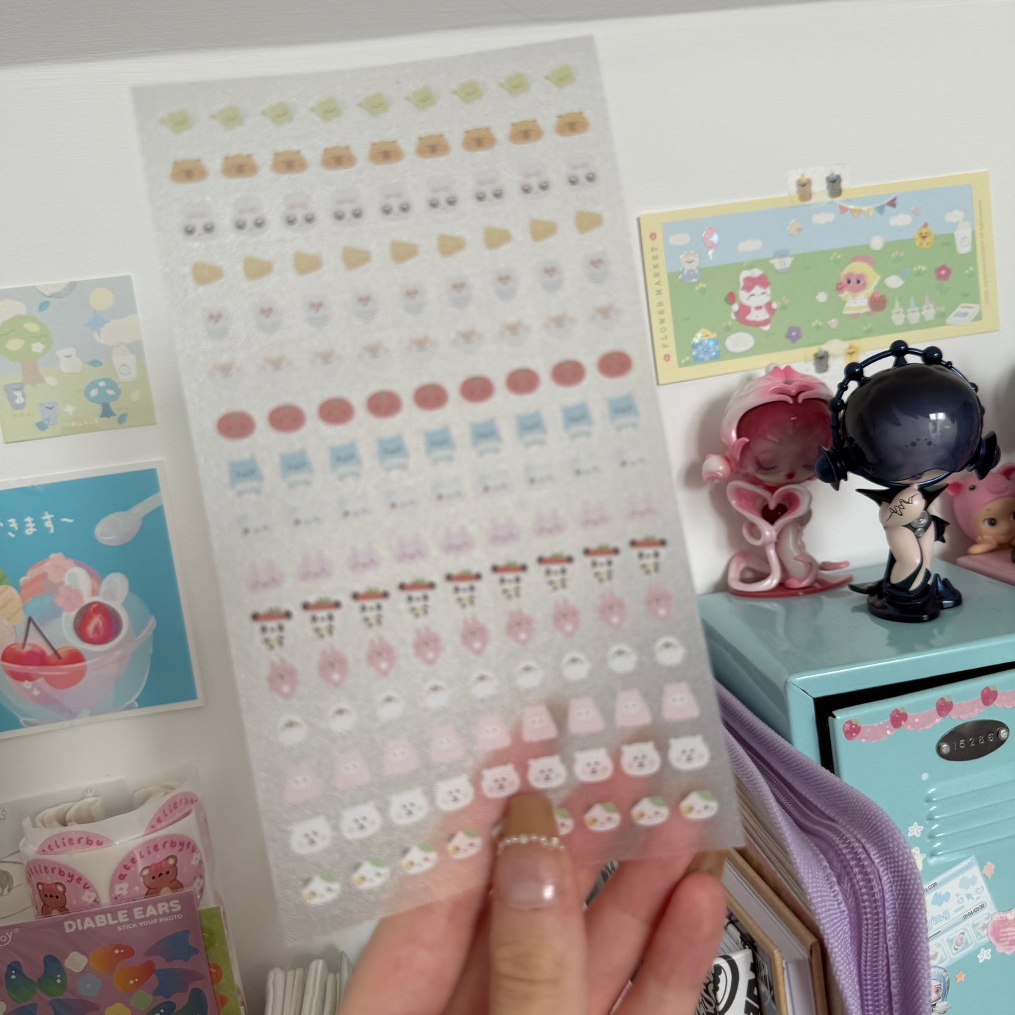 Mini faces sticker sheet