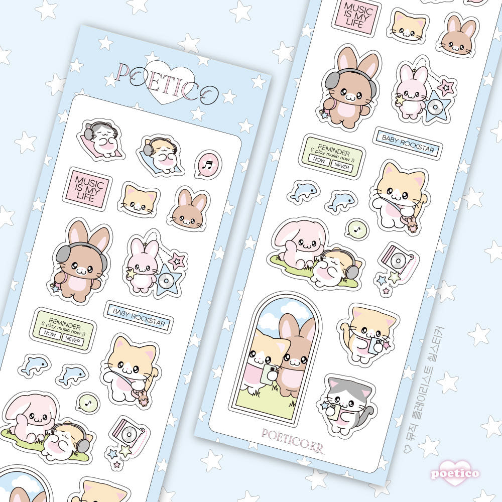 Music picnic sticker sheet