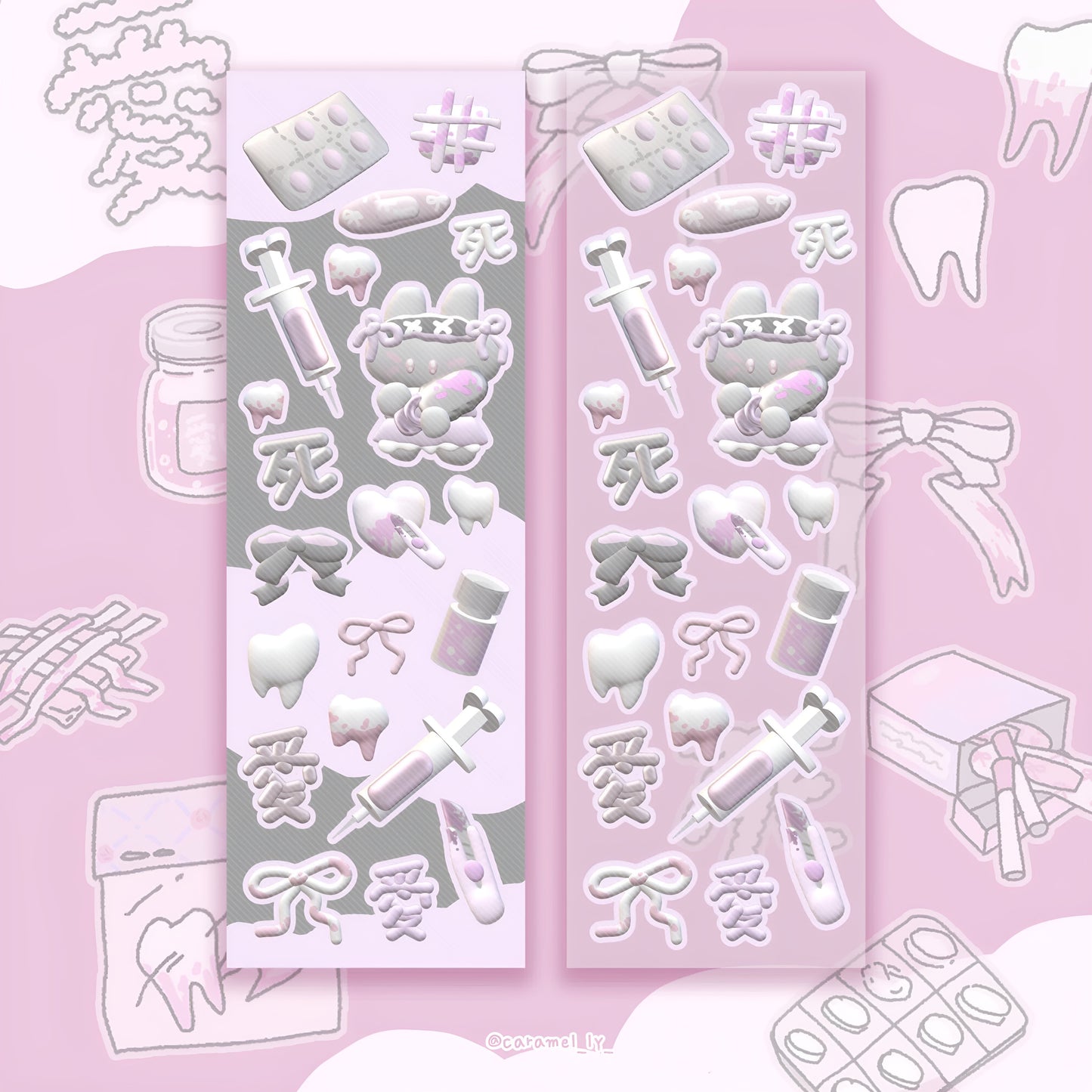 Bow cats sticker sheet