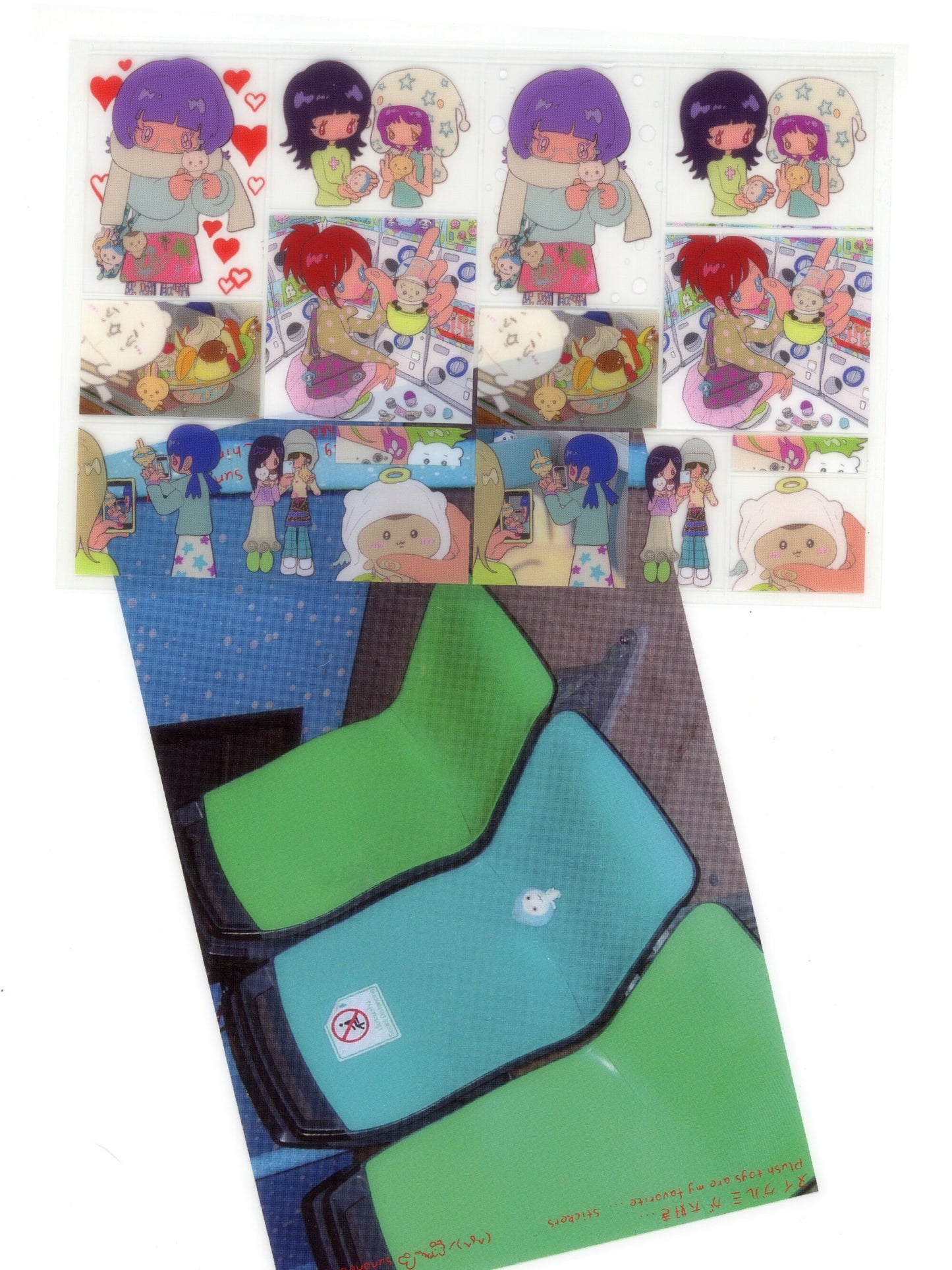 Comic square sticker sheet
