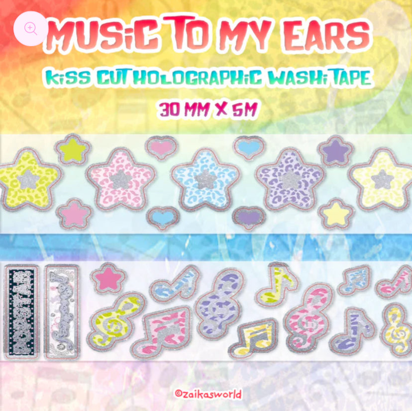 Music to my ears kiss cut washi tape