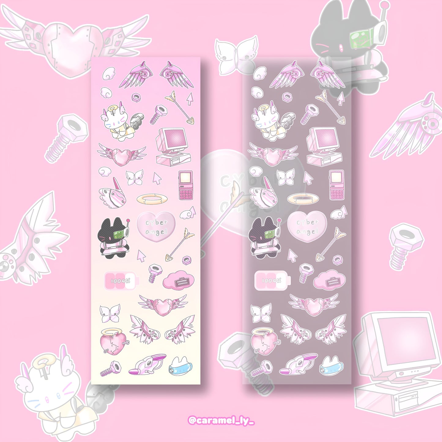 Cat wings sticker sheet