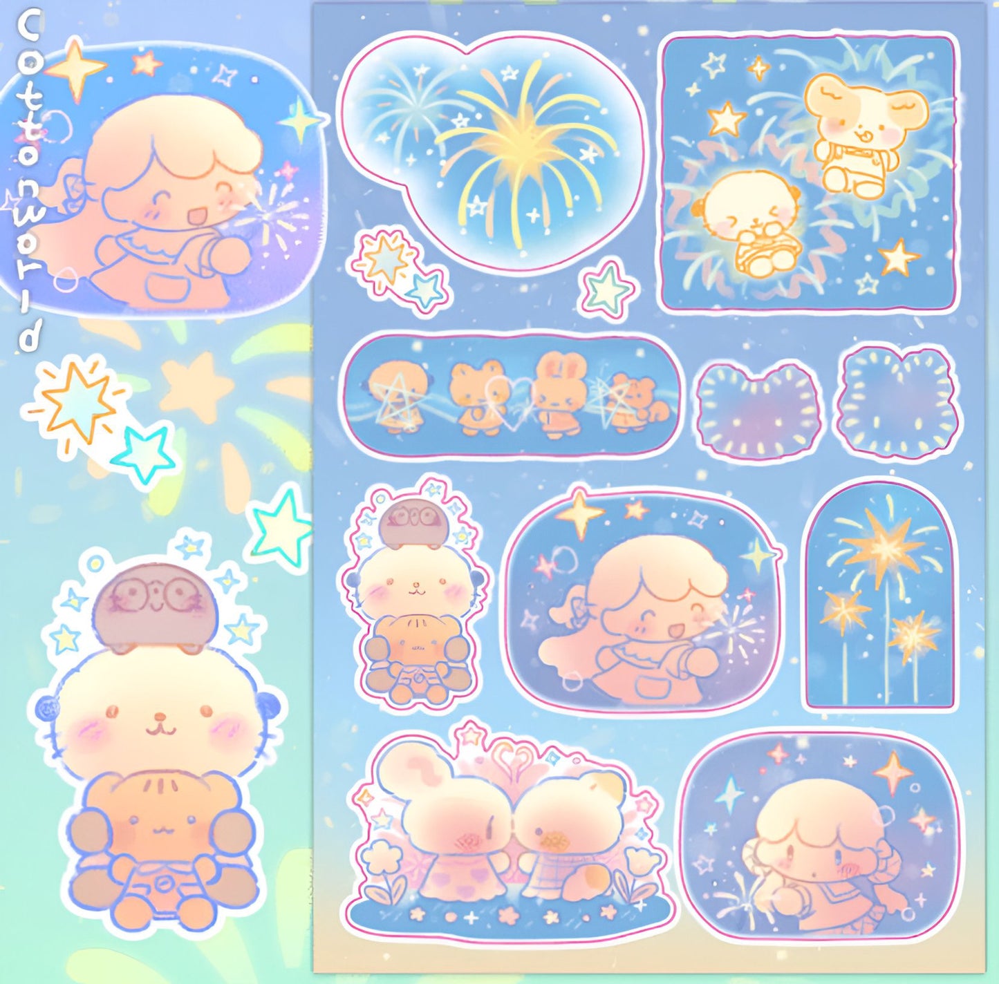 Firework memories sticker sheet