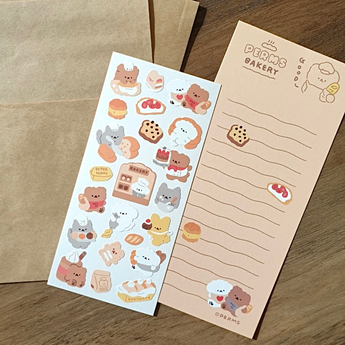 Perms bakery sticker sheet