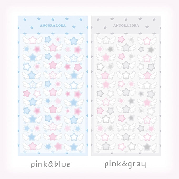 Winged stars deco sticker sheet