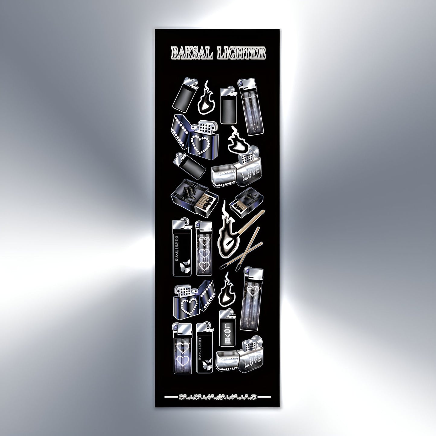Black lighter sticker sheet