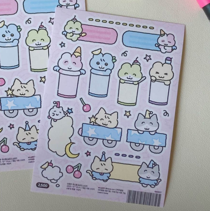 Pastel paper sticker sheet