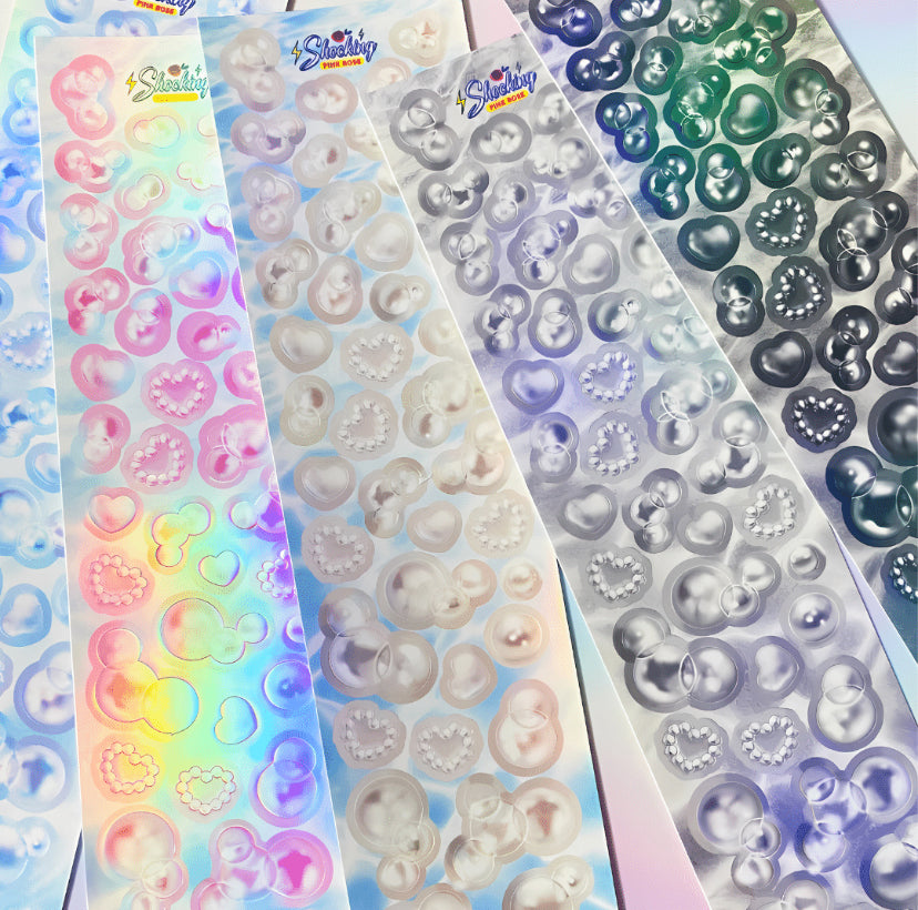 Pearly water sticker sheets
