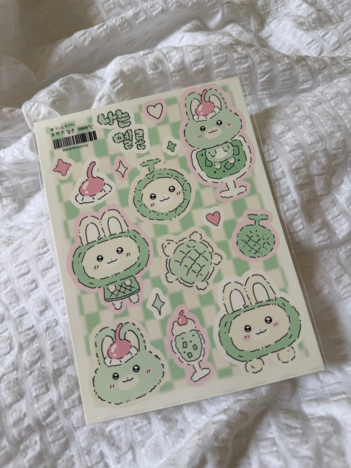 Melon bunny sticker sheet