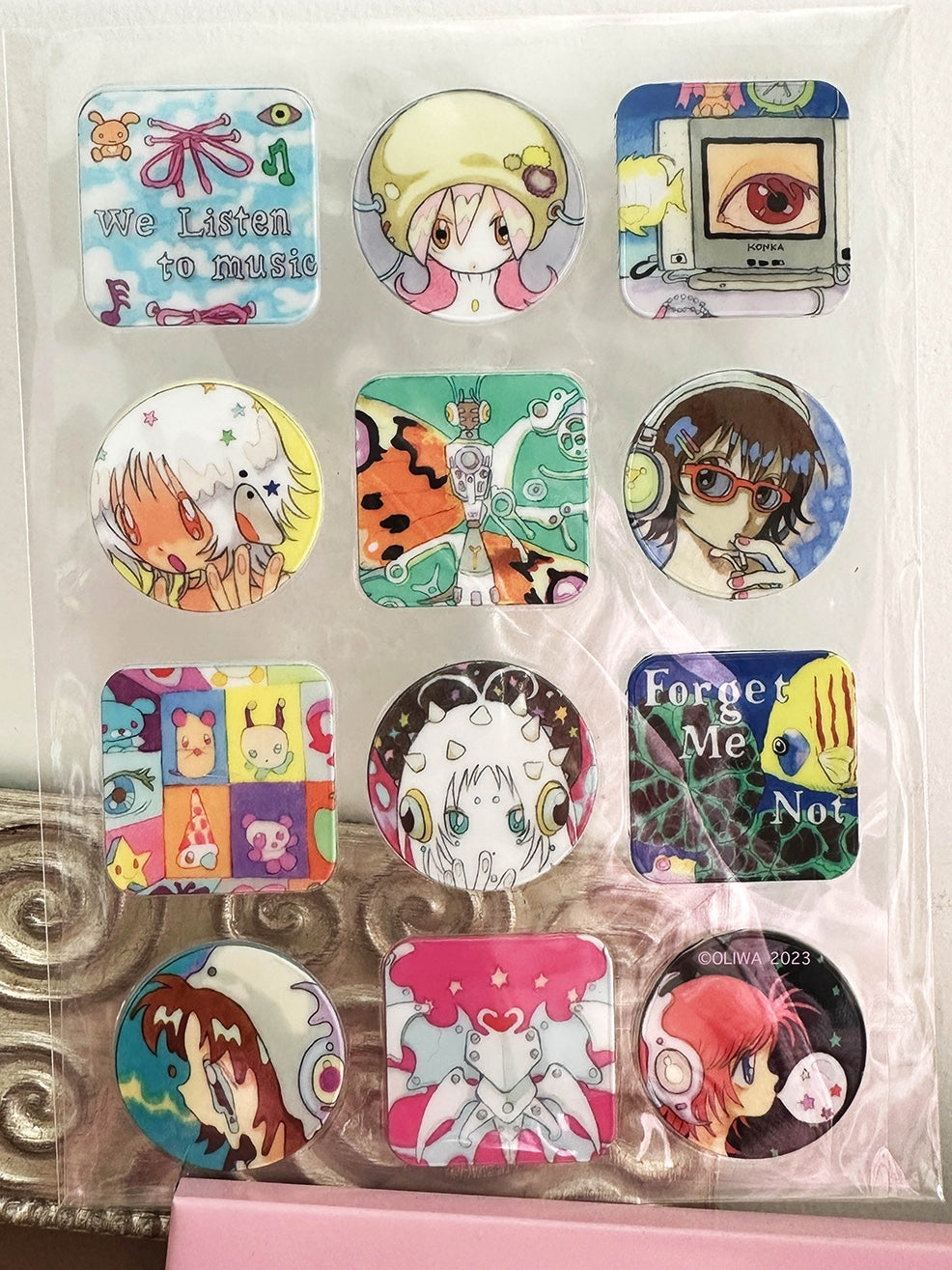 3D space girls sticker sheet