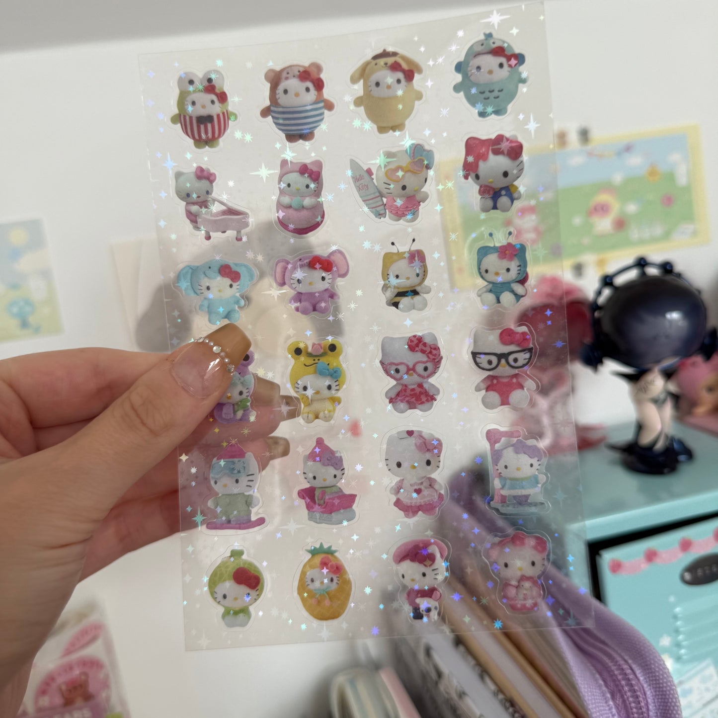 Disguise kitty sticker sheet