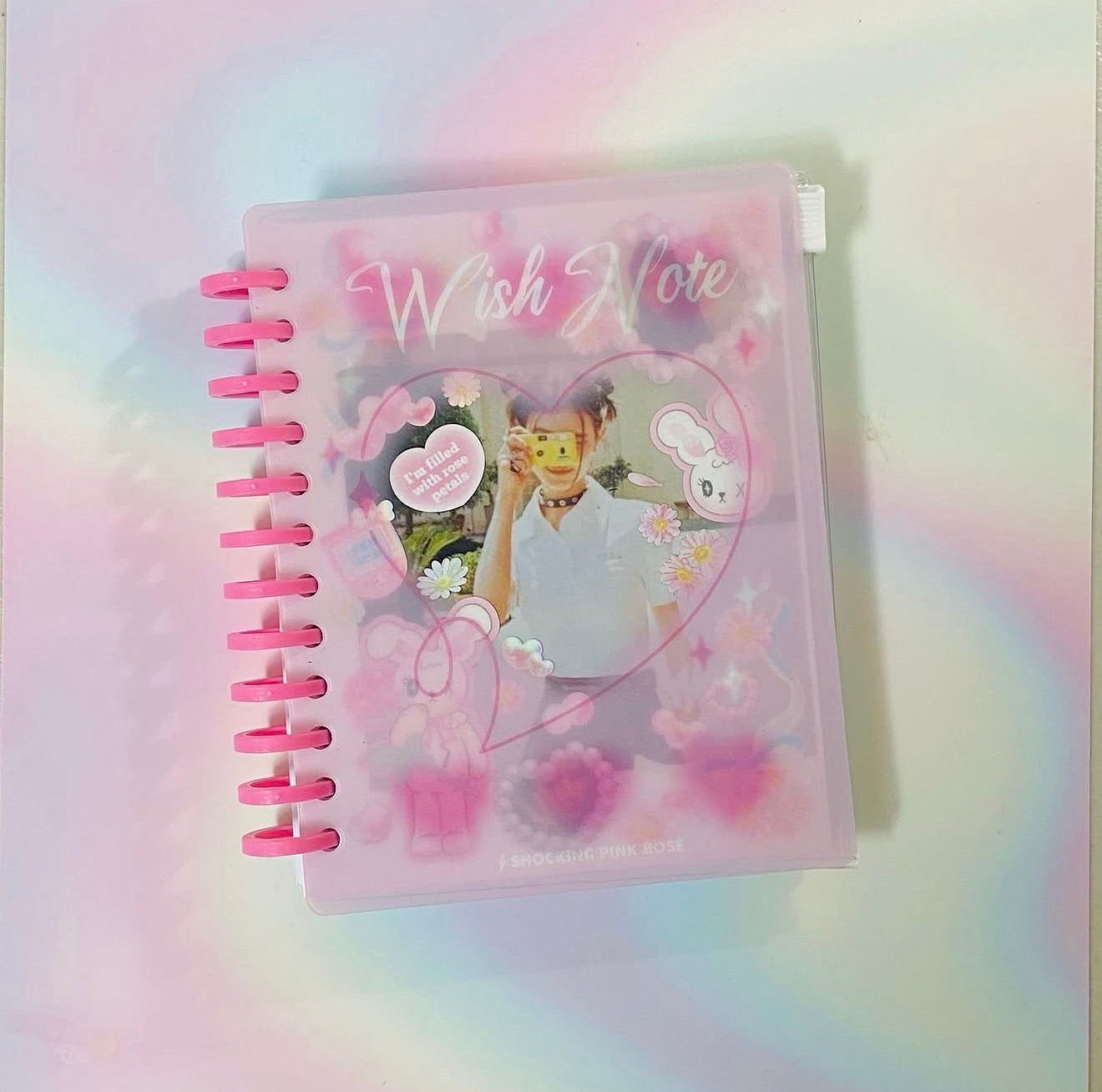 Pink rose ring binder journal and inserts