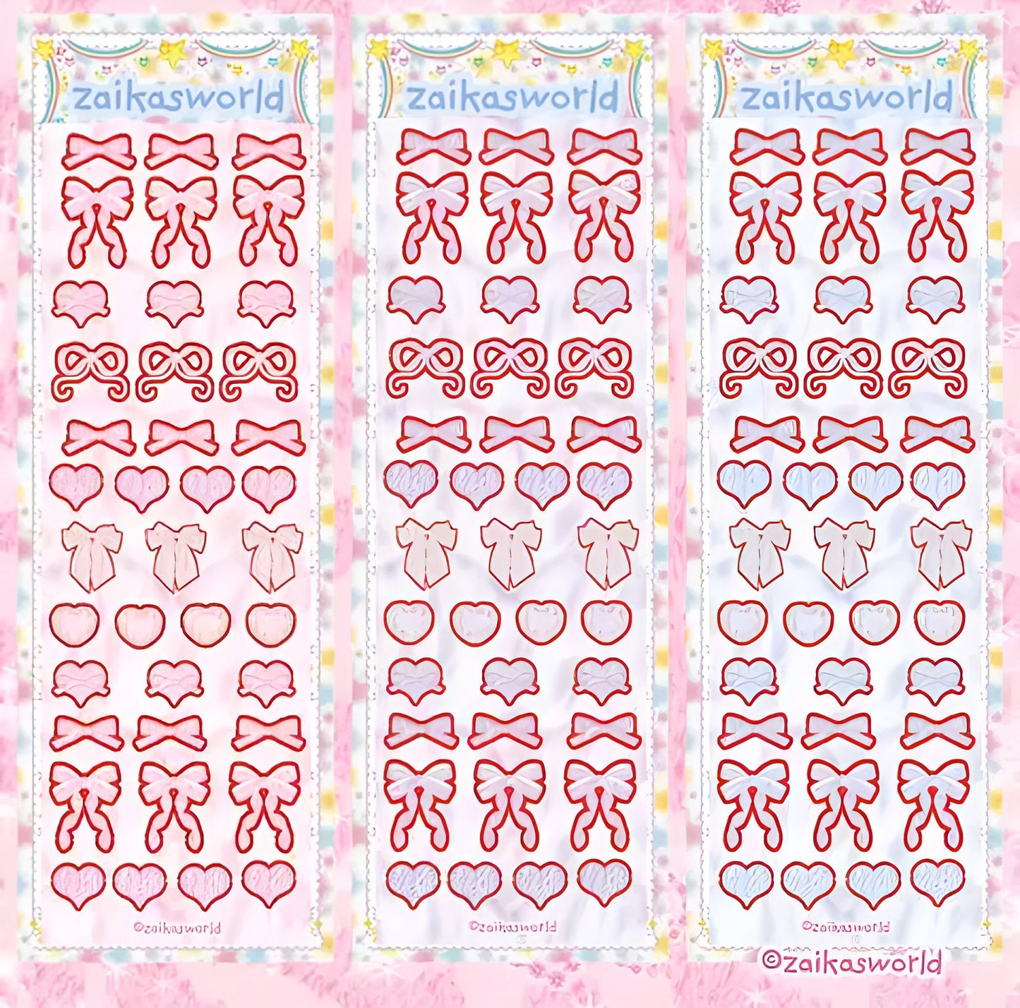 Pastel bows sticker sheet