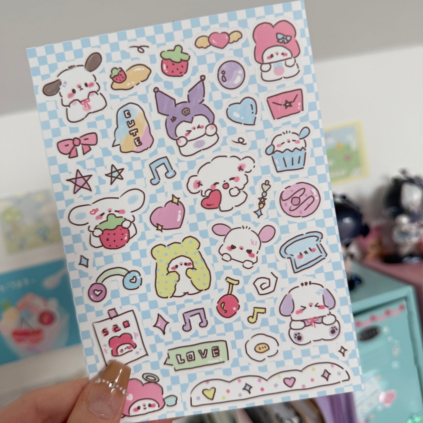 Sanrio treats sticker sheet