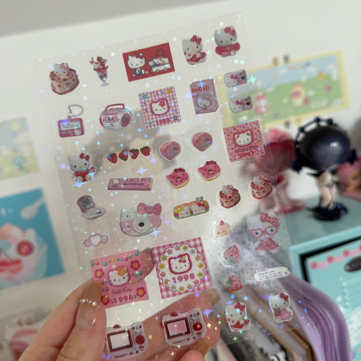 Retro kitty sticker sheet