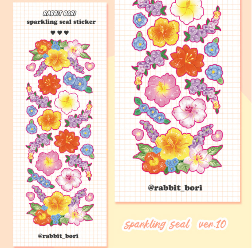 Tropical flower sticker sheet