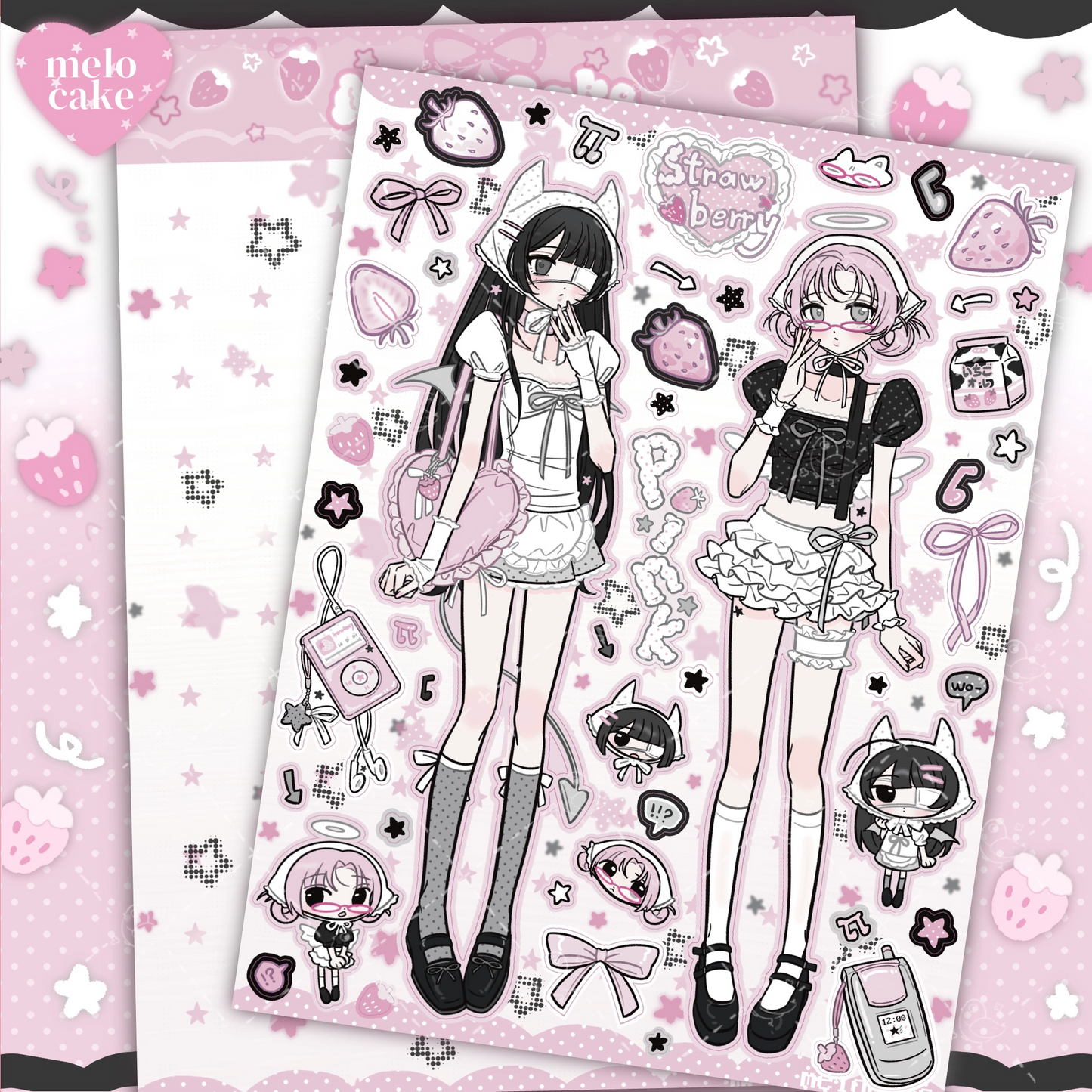 Strawberry goo sticker sheet