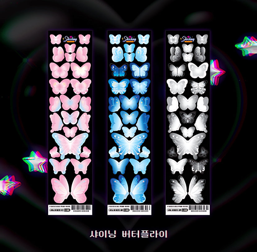 Shining butterfly sticker sheet