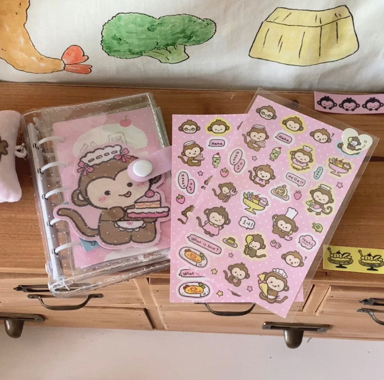 Baby monkey sticker sheet