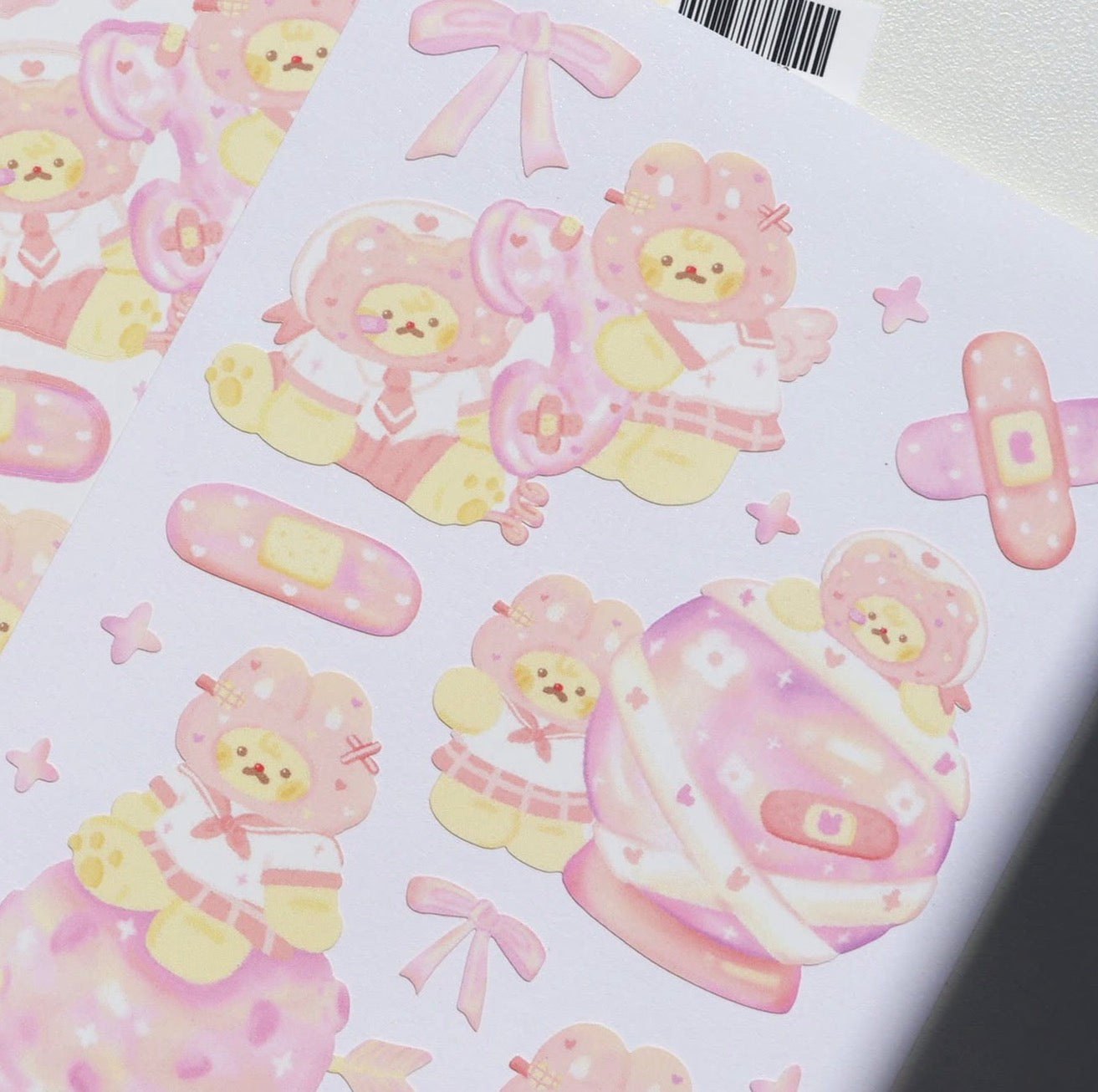 Pink space sticker sheet