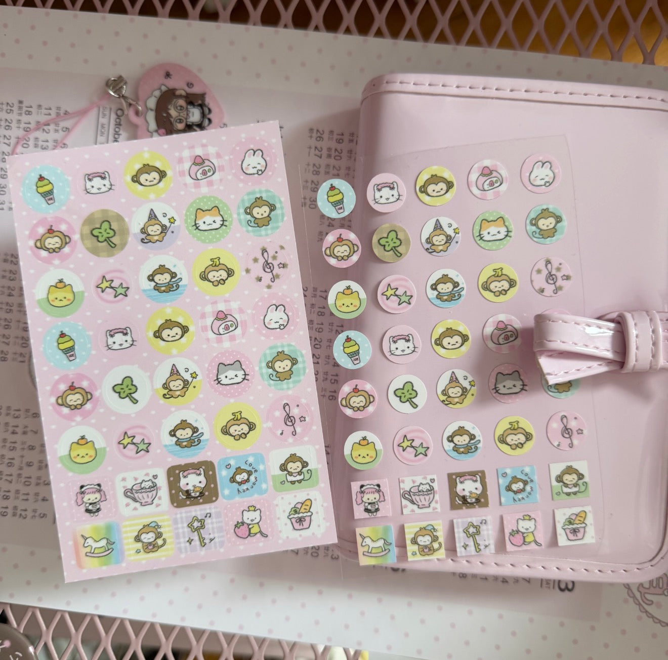 Monkey emote sticker sheet