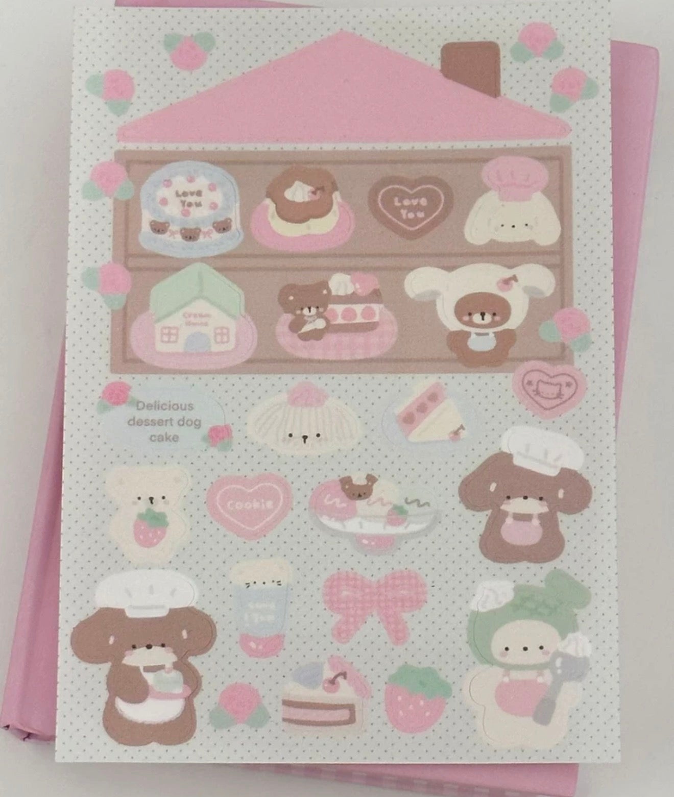 Rose cake sticker sheet