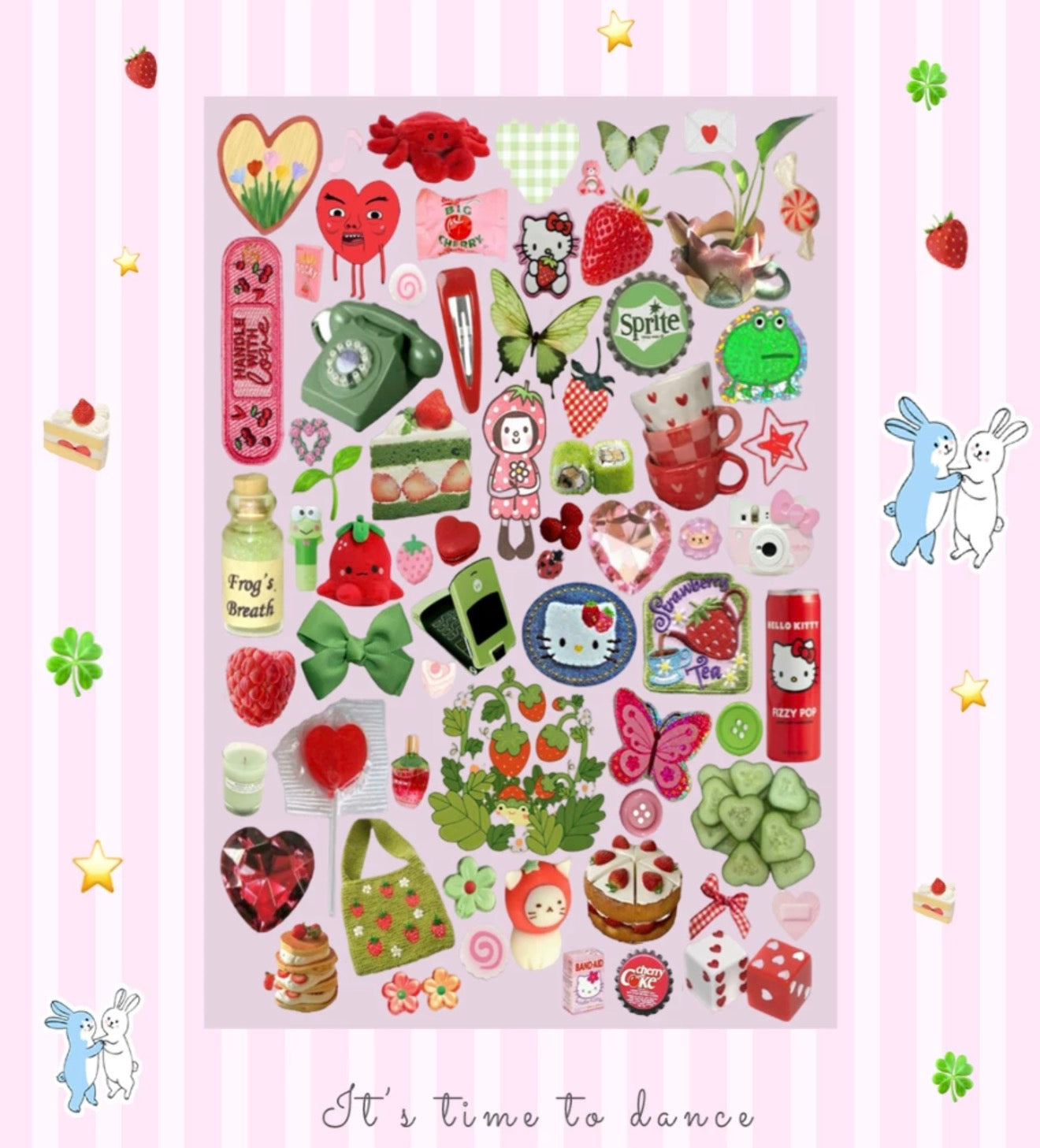 Strawberry hello kitty sticker sheet