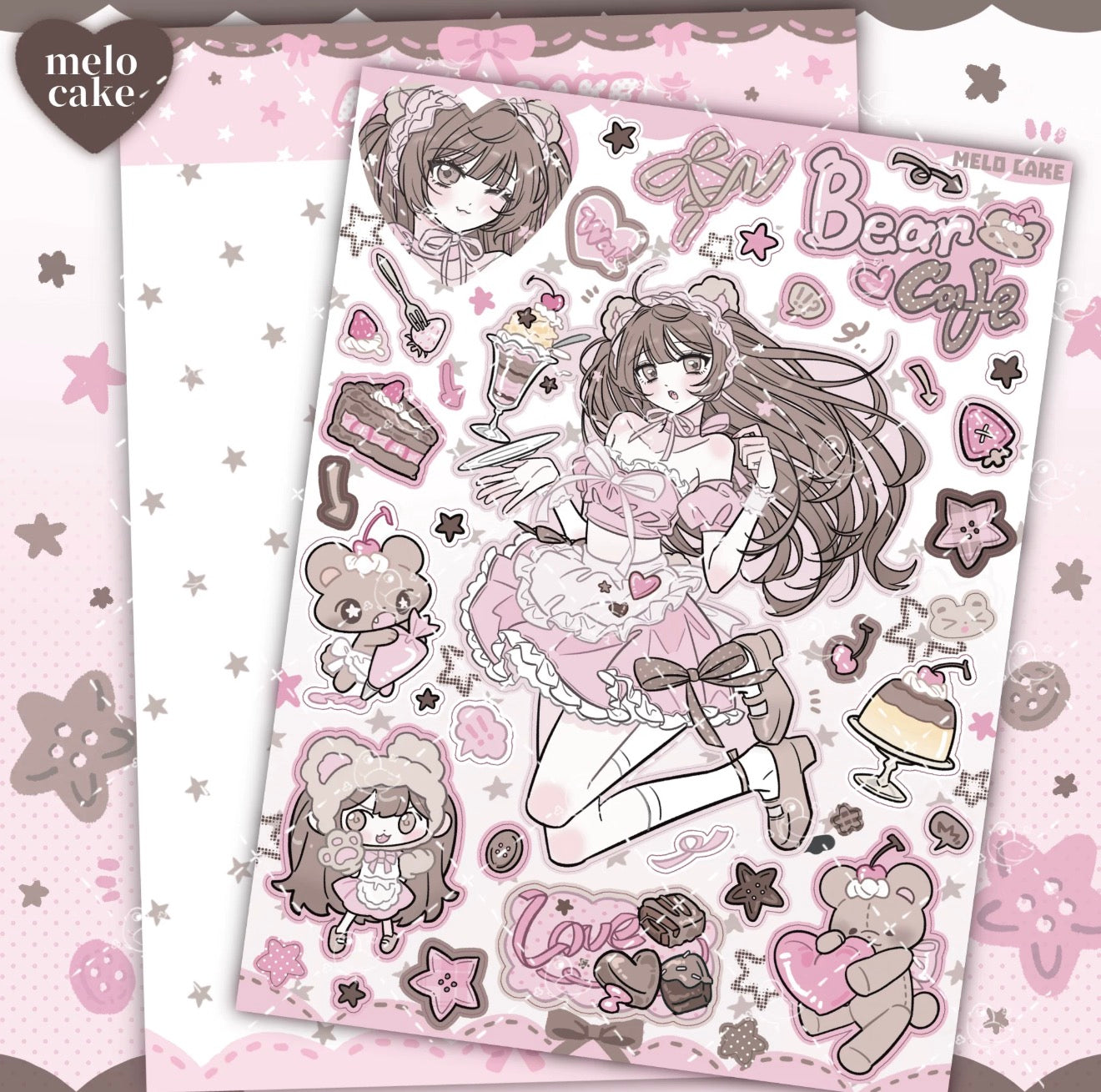 Choco bear girl sticker sheet